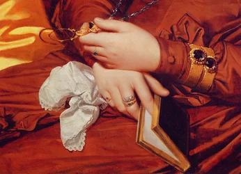 Porträt von Madame Marcotte, Detail ihrer Hände